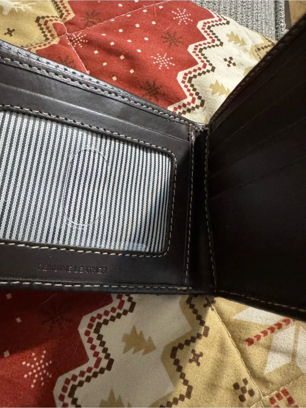 Timberland Black Leather Money Clip Wallet with Contrast Stitching